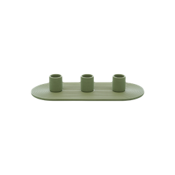 Подсвечник для 3 свечей из каменной керамики Essential | оливковый