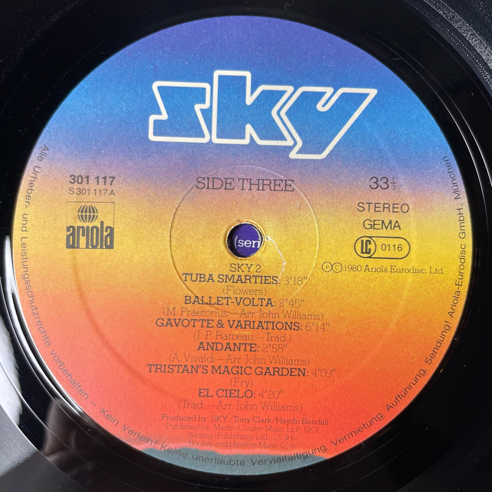 Винтажная виниловая пластинка LP Sky 2 (Германия 1980)