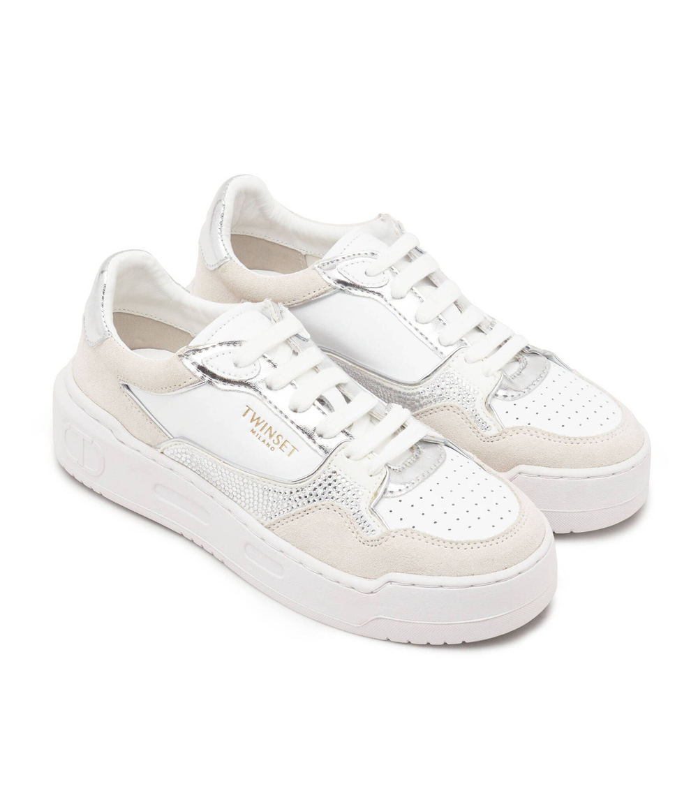Кожаные кроссовки TWINSET - белый(232TCP250)