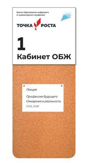 Лист из пробки для размещения информации под основной табличкой