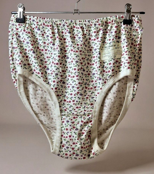Трусы женские 1 шт., хлопок, размер 56, цвет белый с узором