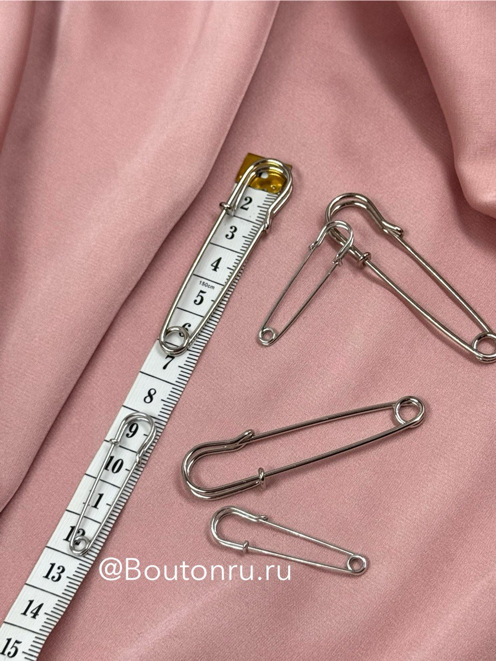 Булавки английские серебристые крупные