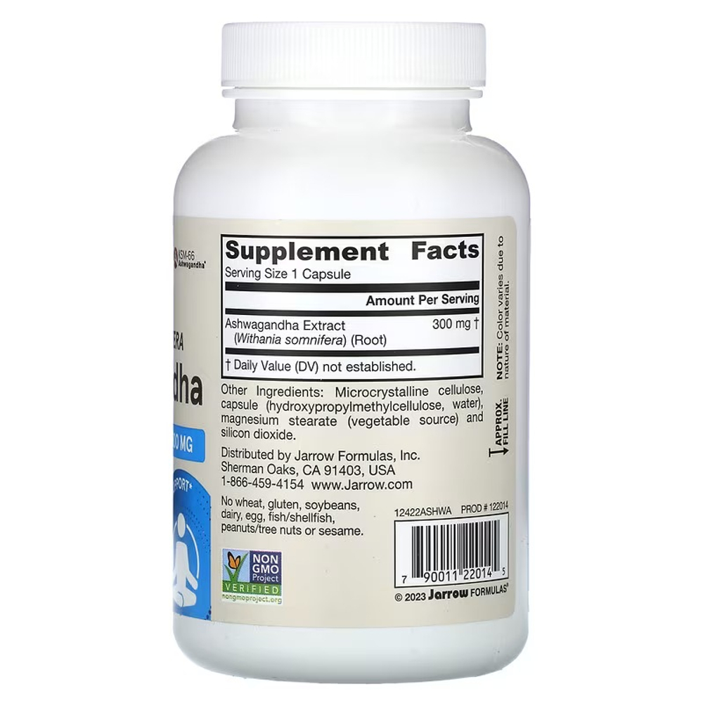 Jarrow Formulas, ашваганда, 300 мг, 120 растительных капсул