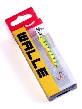 Блесна вертикальная зимняя Lucky John WALLE с цепочкой и тройником  50мм TIGER блистер