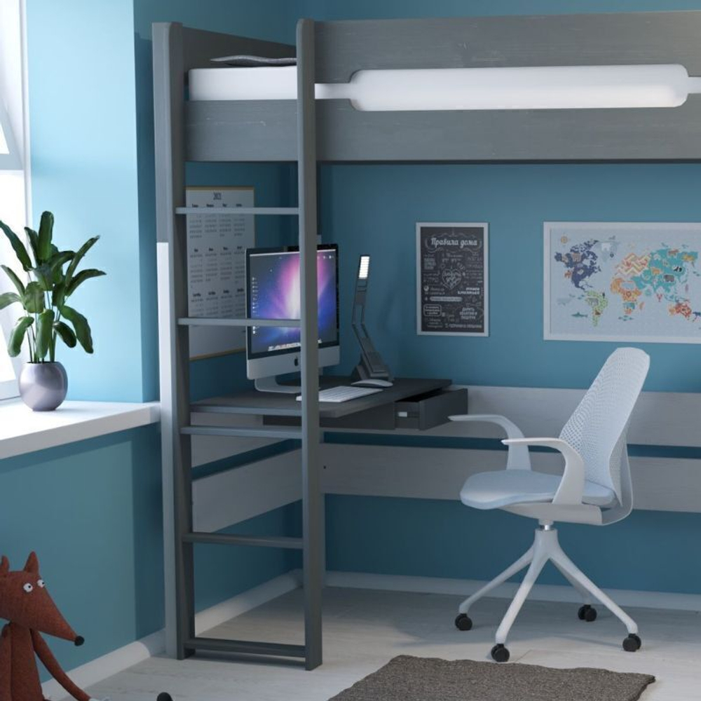 Комплект для кровати-чердака Амелия, серый воск