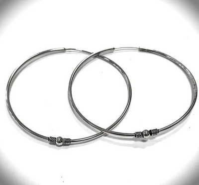 Серьги-конго "Эстерелла" 60мм, серебро 925, родированные, С-60060