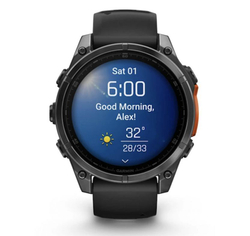 Умные часы Garmin Fenix 8, 47 мм, AMOLED, Slate Gray with black silicone band