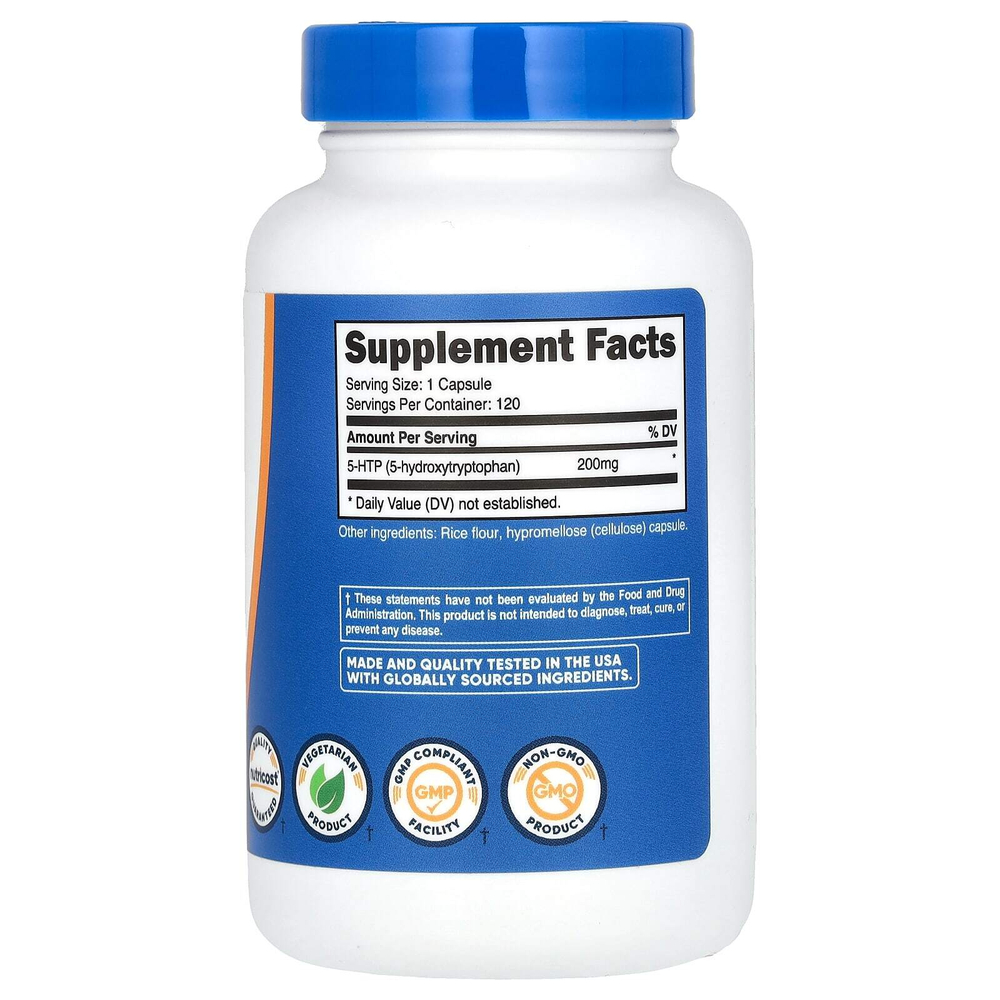 Nutricost, 5-HTP, 200 мг, 120 капсул