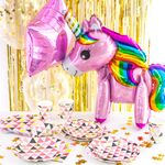 Шар 3D (23''/58 см) Фигура, Радужный единорог, Розовый, 1 шт. в упак.