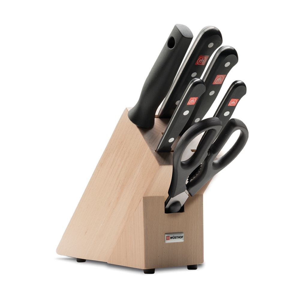 Подставка для ножей 4шт с ножницами и мусатом Wuesthof Gourmet Германия
