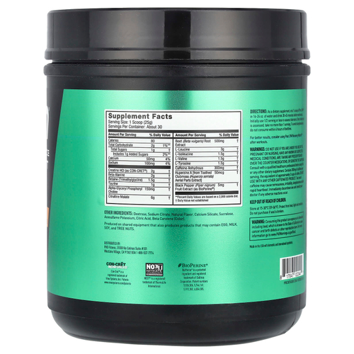 JYM Supplement Science, Pre JYM, высокоэффективный предтренировочный продукт, мандарин, 750 г (1,65 фунта)