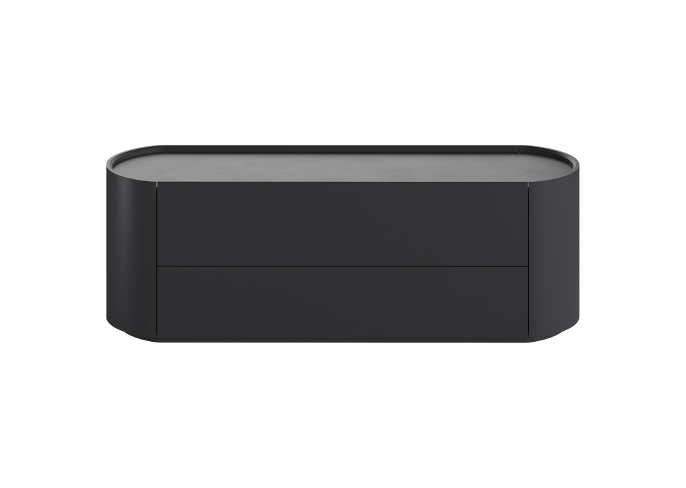 Тумба Lagom под ТВ 2 ящика ширина 140 см (черный)