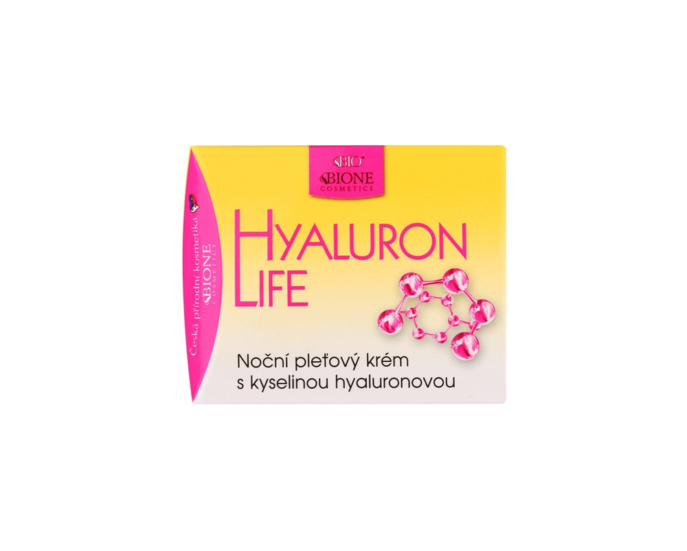 Bione Cosmetics Hyaluron Life - ночной крем для лица с гиалуроновой кислотой /   51  ml  / GTIN 8595061610500