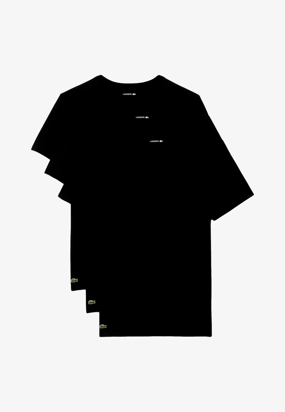 Lacoste 3 PACK - Базовая футболка - Чёрный