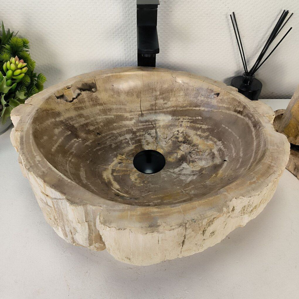 Каменная раковина из окаменелого дерева OD-04351 (49*44*15) 0175 из натурального камня