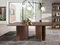 Прямоугольный обеденный стол 1109/DT210118 из ореха и позолоченной стали