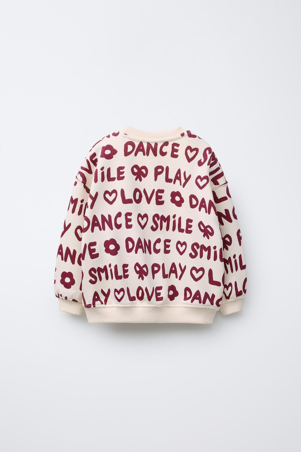 ZARA ТОЛСТОВКА С ПРИНТОМ, БУРГУНДИ