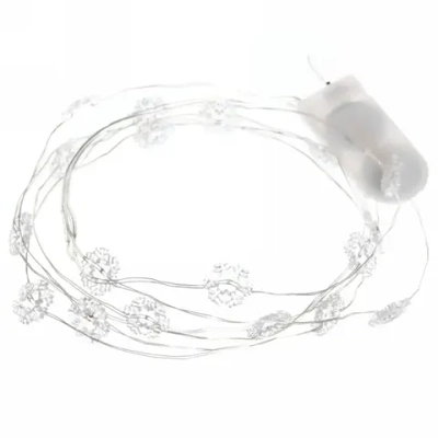 Гирлянда для дома «Снежинка» на батарейках 2,0 м 20 ламп LED, 1 реж., IP-20, Белый