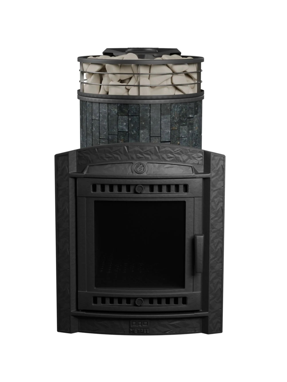 Печь банная «Атмосфера L» Пироксенит ламель+сетка с тоннелем