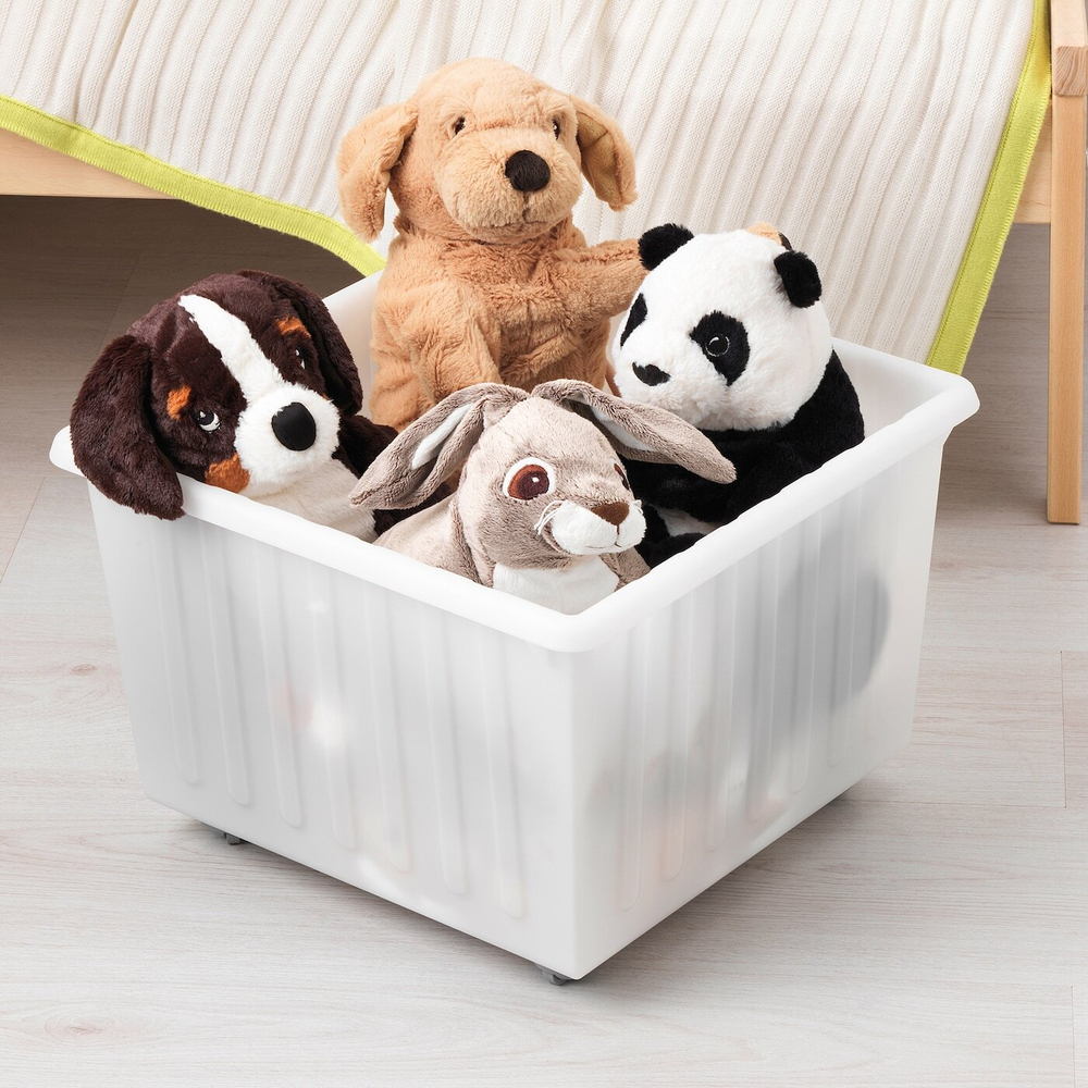 Ящик для хранения на колесиках IKEA VESSLA (ВЕССЛА), Белый, 39x39 см