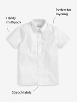 Рубашка с коротким рукавом школьная для мальчика Next 964-556, 2 шт., Белый