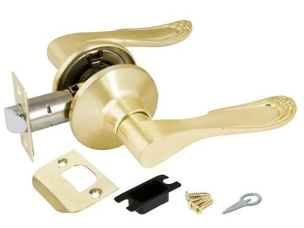 Замок ручка Золото матовое без ключа, без фиксатора 6030 SВ-P