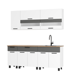 Кухня 2,0м Монтана Белый/Графит/Дуб кера