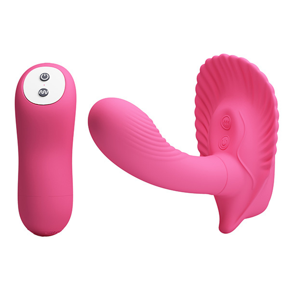 Розовый вибратор для вагинальной стимуляции точки G Pretty Love G-spot Vibrator Fancy Clamshell with Remote BI-014368W-3