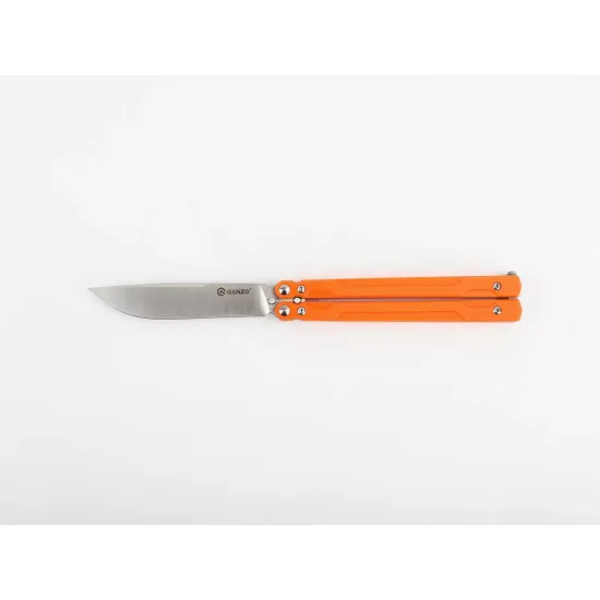 Складной нож -бабочка Ganzo G766-OR c клинком из стали 440C, рукоять G10