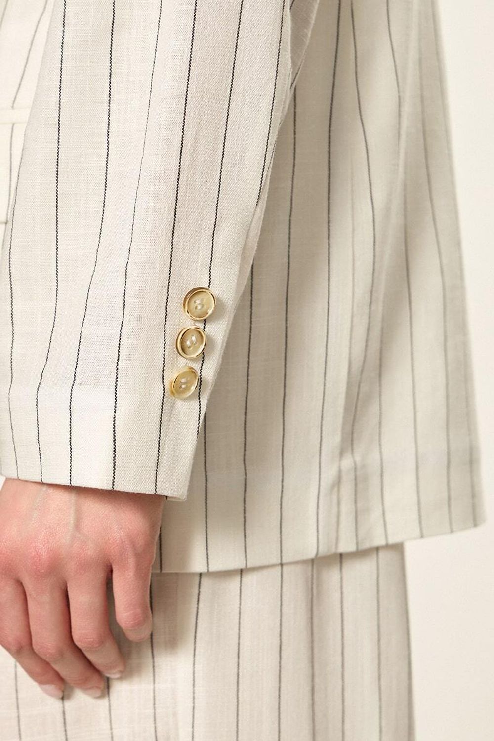 Жакет лен белый в полоску