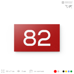 Табличка с номером 82 на дверь квартиры, для офиса, кабинета, аудитории, склада, красная 120х70 мм, Айдентика Технолоджи