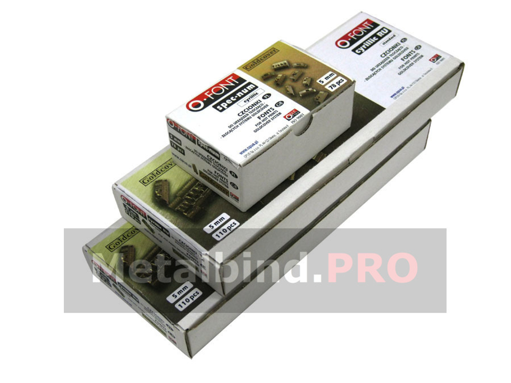 Комплект шрифтов для горячего тиснения OPUS O.FONT Latin Masterset 5.5 mm Буквы и цифры Английский язык  (English lang.)2+1