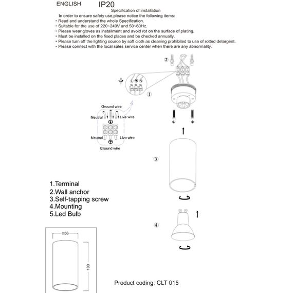 Потолочный светильник Crystal Lux CLT 015C BL