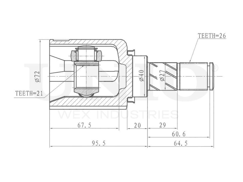 ШРУС внутренний UNIO CVJ-30142