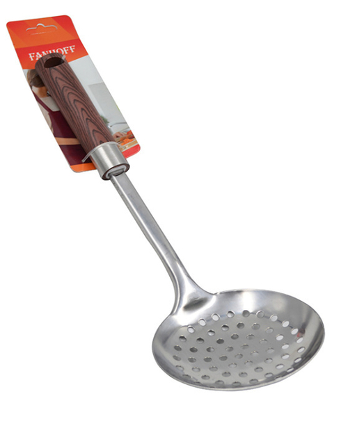 Шумовка Fanhoff "Wood" 32,7*11,2 см, 80764 нержавеющая сталь, пластик
