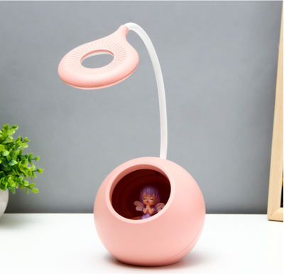 Настольная лампа с ночником "Принцесса" LED 3000К-6000К 5Вт USB АКБ розовый 14х14х44см RISALUX 9413