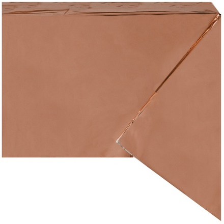 Скатерть фольгированная в цвете розовое золото, 137х182 см