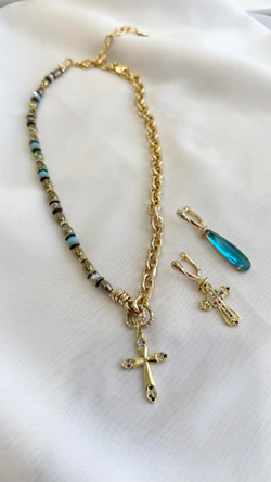 HMG 1339 G Enamel cross Колье  арт.2350