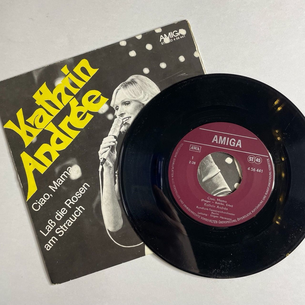 Винтажная виниловая пластинка LP Kathrin Andree Ciao, Mama, Lab Die Rosen Am Strauch (ГДР 1980)