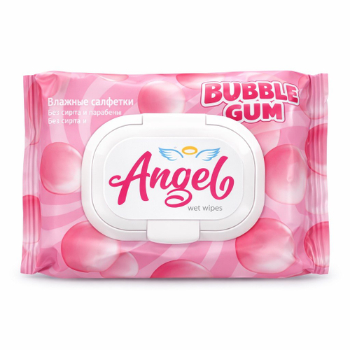 Влажные салфетки ANGEL Bubble Gum с клапаном, 120 шт