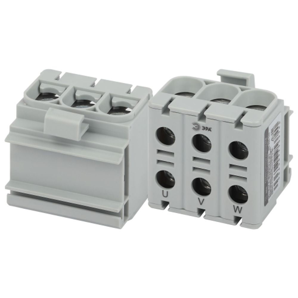 Клемма силовая вводная КСВ ЭРА NO-224-143 тройная KE61.03 6-50 мм2 серая L