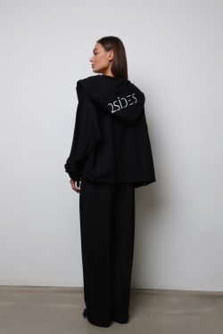 Худи черное с надписью 2SIDES