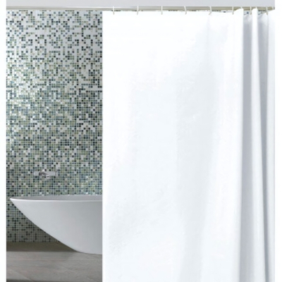 Штора для ванной комнаты ZALEL эконом 180*180 состав 100% PEVA c кольцами YE-0010A белый