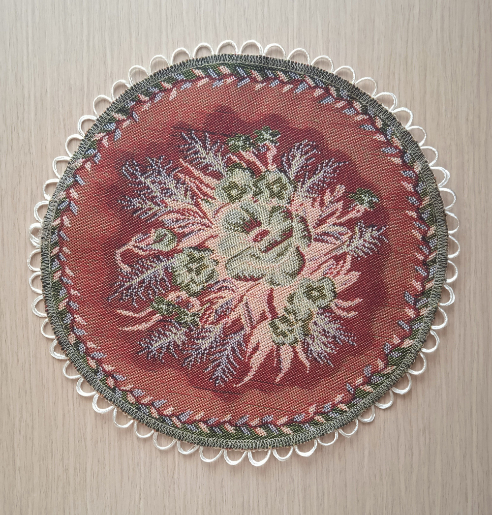 Декоративная сервировочная салфетка (d 30) Маки