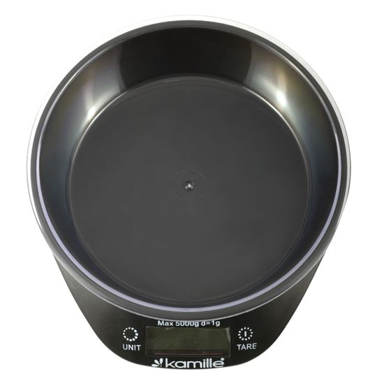 Весы кухонные электронные Kamille KM-7110 с чашей (круглые 20,5х18,4х6,1 см)