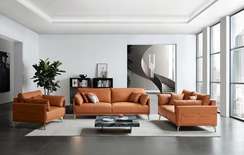 Двухместный диван Lucca, натуральная кожа цвета Camel