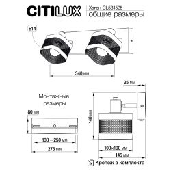 Citilux Хаген CL531525 Спот с выключателем Чёрный