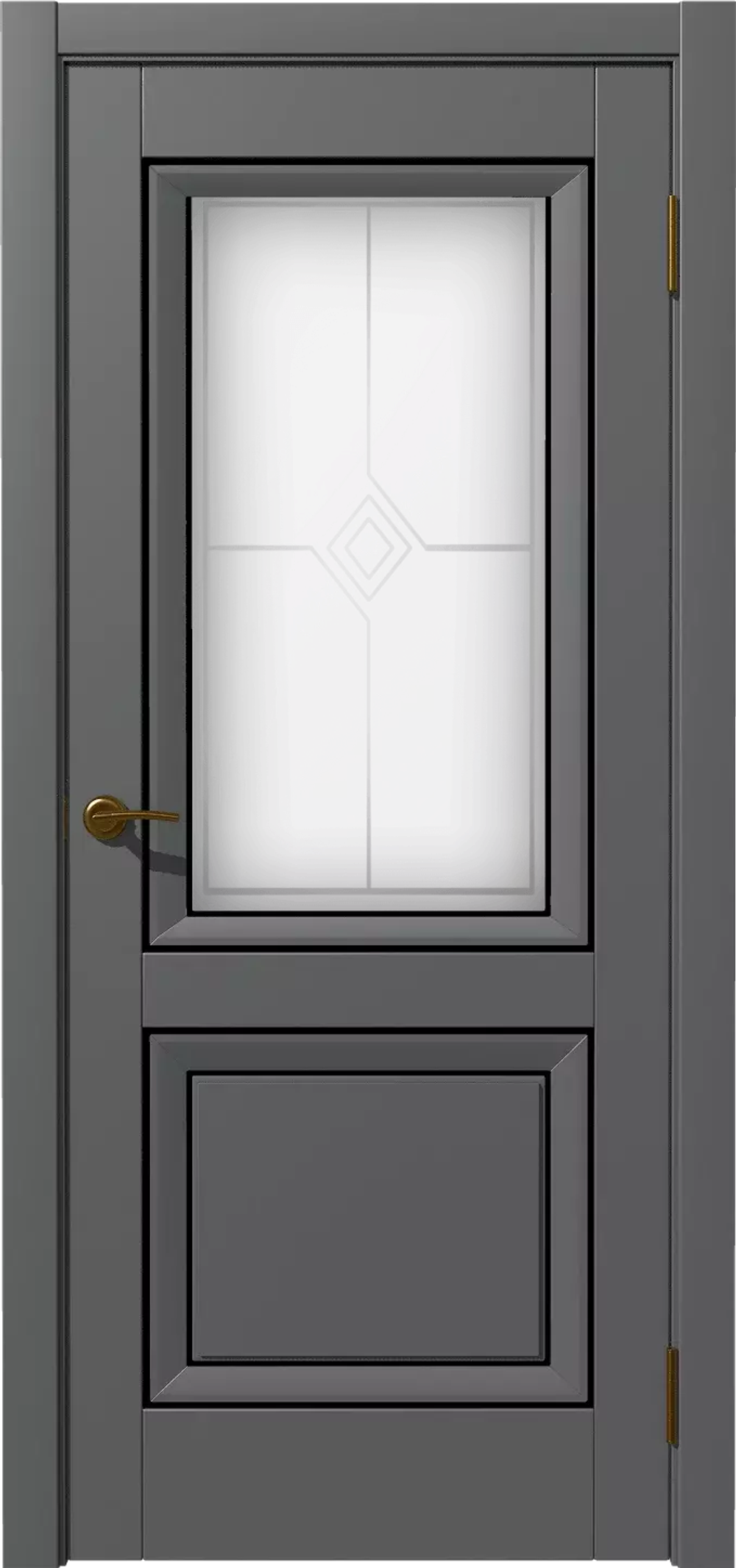 Дверь межкомнатная Бета Винил серый остекленное полотно