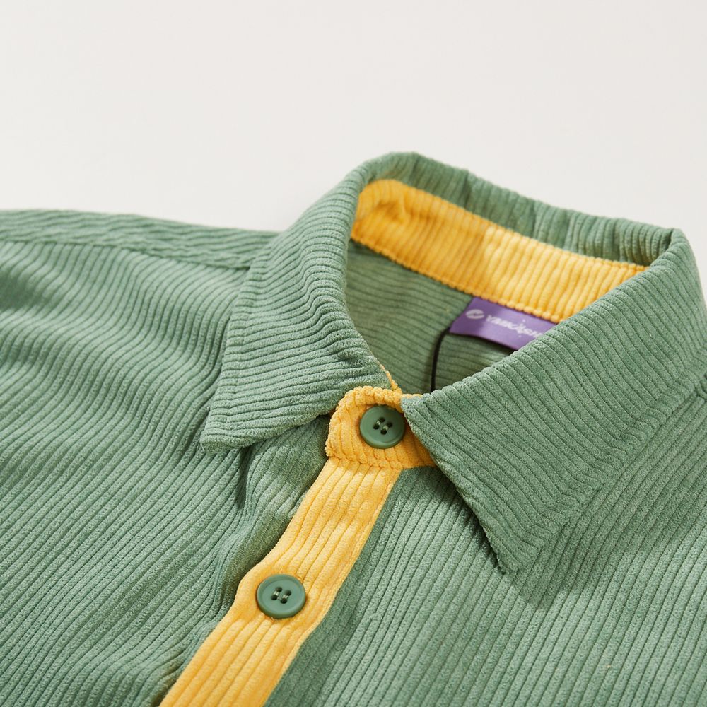 Рубашка YMKASHIX Velvet Button Зеленая