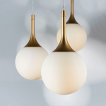 813012 Подвес GLOBO 1х40W E14 золото/белый